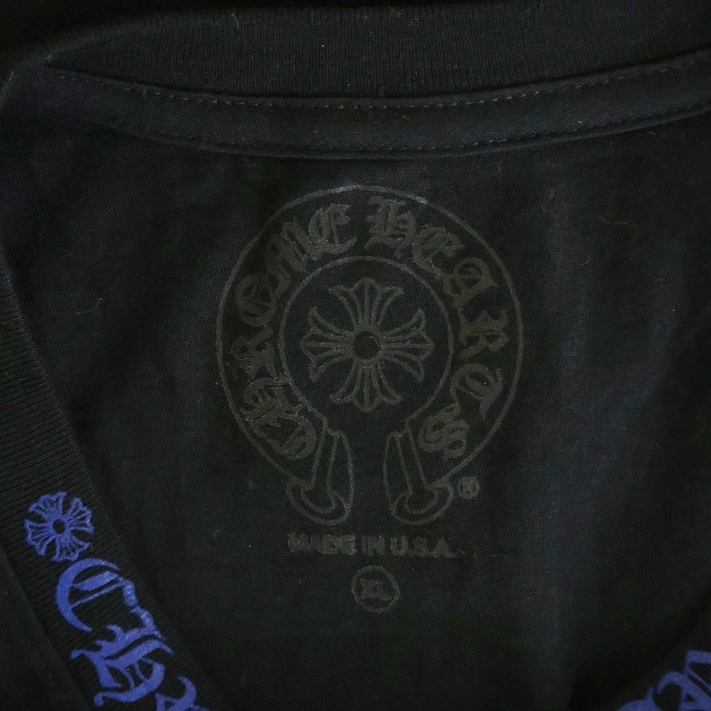 Chrome Hearts CH T-Shirt Neck Logo Short Sleeve Black Blue — view 7