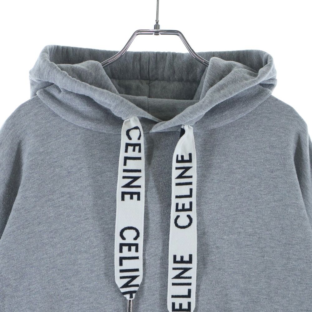 Celine Hoodie Drawstring Pullover Sweatshirt Gray — view 3
