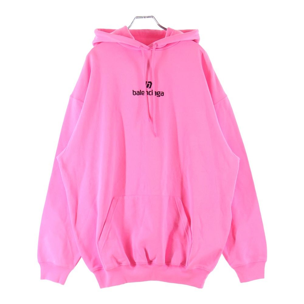 Balenciaga Hoodie Logo Embroidery Pullover Sweatshirt Pink