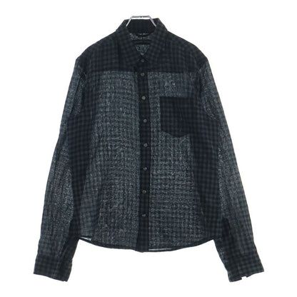 Chrome Hearts Looseends Cross Ball Button Check Long Sleeve Shirt