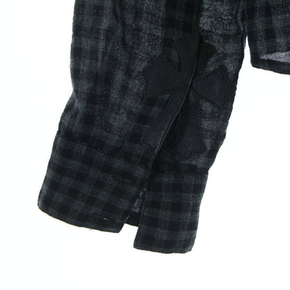 Chrome Hearts Looseends Cross Ball Button Check Long Sleeve Shirt — view 6