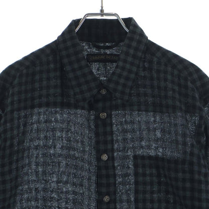 Chrome Hearts Looseends Cross Ball Button Check Long Sleeve Shirt — view 3