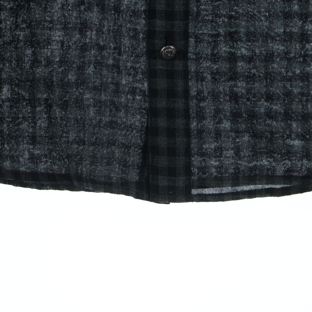 Chrome Hearts Looseends Cross Ball Button Check Long Sleeve Shirt — view 5