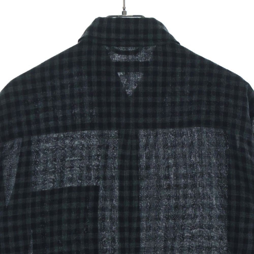 Chrome Hearts Looseends Cross Ball Button Check Long Sleeve Shirt — view 4