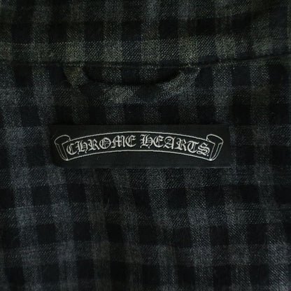 Chrome Hearts Looseends Cross Ball Button Check Long Sleeve Shirt — view 7