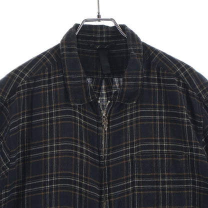 Chrome Hearts Not Heywood Daga Zip Up Flannel Check Short Sleeve Shirt — view 3