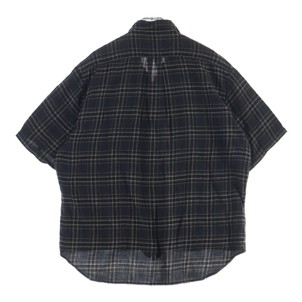 Chrome Hearts Not Heywood Daga Zip Up Flannel Check Short Sleeve Shirt — view 2