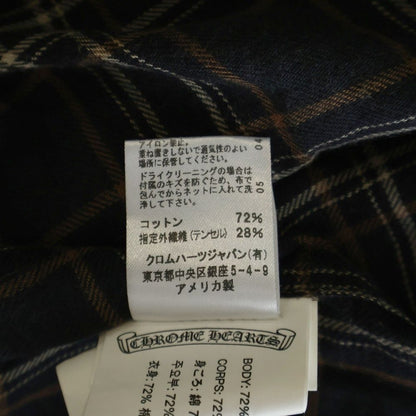 Chrome Hearts Not Heywood Daga Zip Up Flannel Check Short Sleeve Shirt — view 8