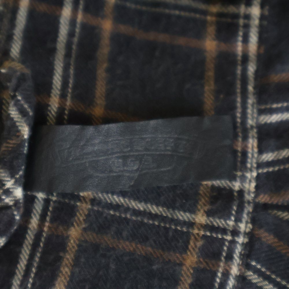 Chrome Hearts Not Heywood Daga Zip Up Flannel Check Short Sleeve Shirt — view 7