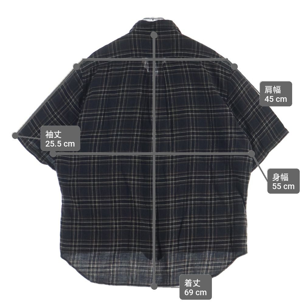 Chrome Hearts Not Heywood Daga Zip Up Flannel Check Short Sleeve Shirt — view 9