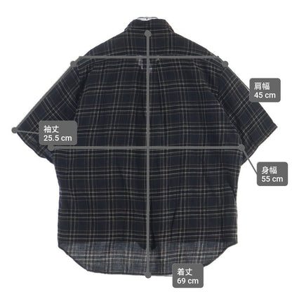 Chrome Hearts Not Heywood Daga Zip Up Flannel Check Short Sleeve Shirt — view 9
