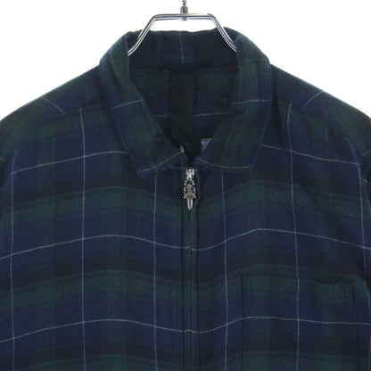 Chrome Hearts Not Heywood Daga Zip Up Flannel Check Long Sleeve Shirt — view 3
