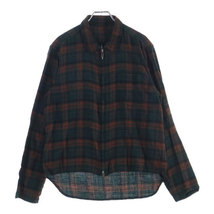 Chrome Hearts Not Heywood Daga Zip Up Flannel Check Long Sleeve Shirt