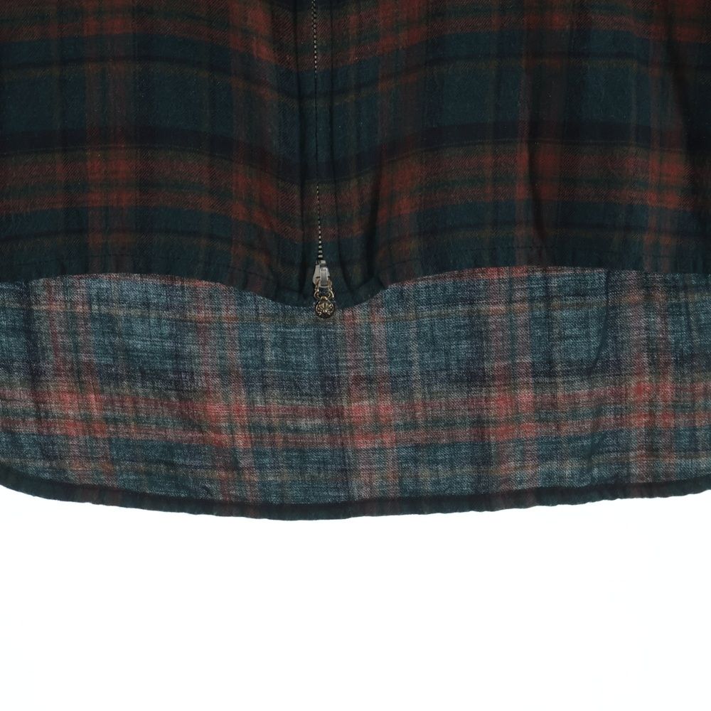 Chrome Hearts Not Heywood Daga Zip Up Flannel Check Long Sleeve Shirt — view 7