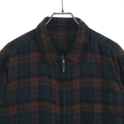 Chrome Hearts Not Heywood Daga Zip Up Flannel Check Long Sleeve Shirt — view 3