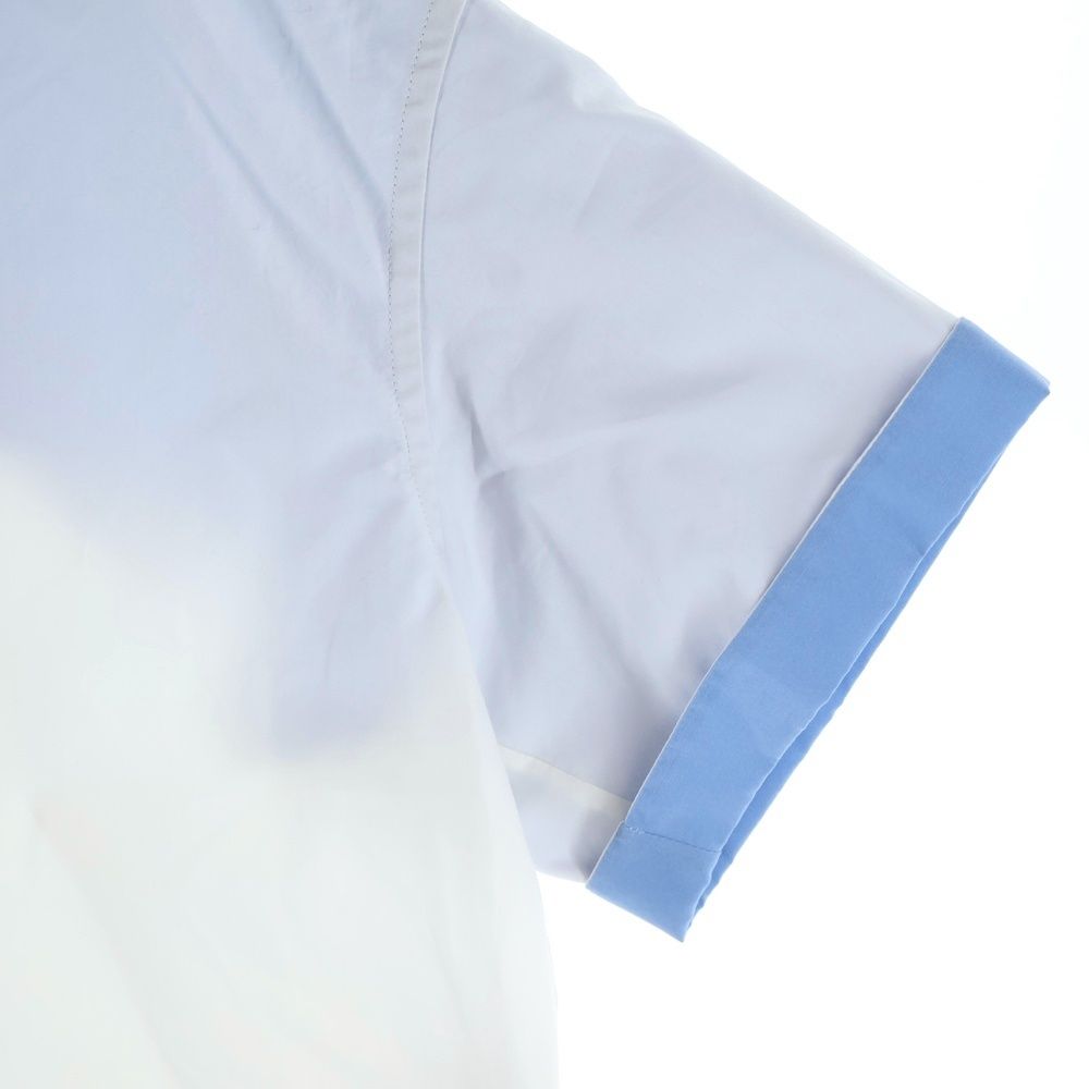 Loewe Anagram Embroidered Short Sleeve Shirt White Blue 32 — view 6