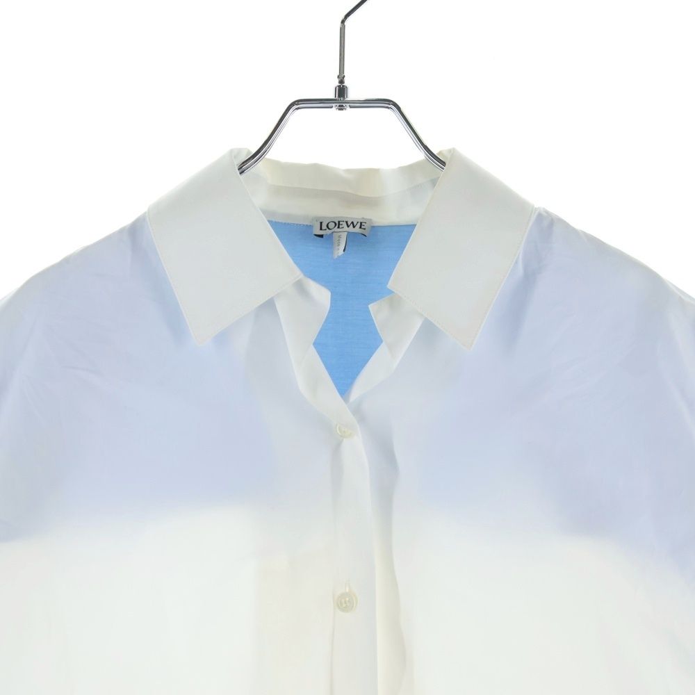 Loewe Anagram Embroidered Short Sleeve Shirt White Blue 32 — view 3