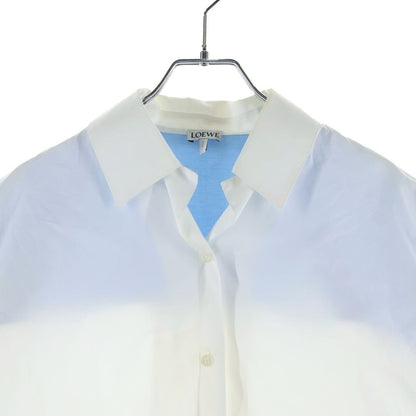 Loewe Anagram Embroidered Short Sleeve Shirt White Blue 32 — view 3