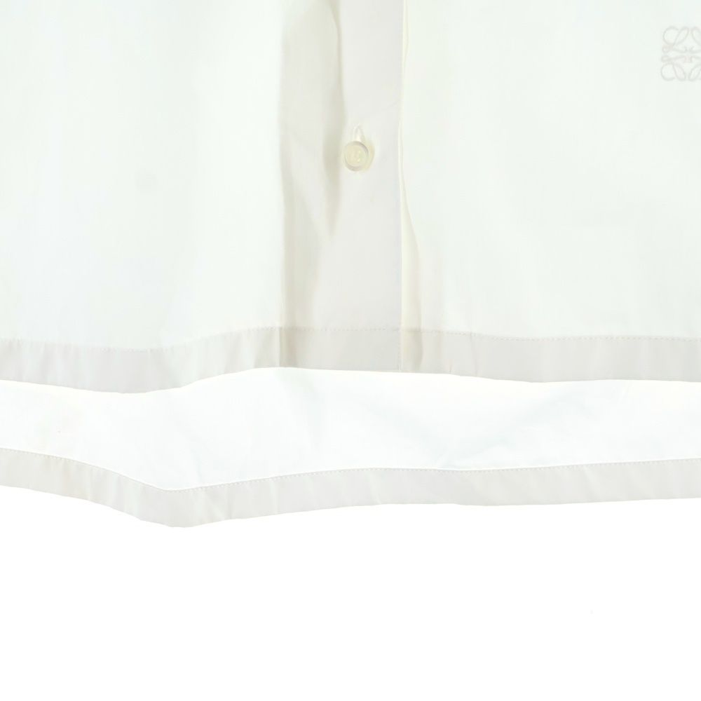 Loewe Anagram Embroidered Short Sleeve Shirt White Blue 32 — view 5