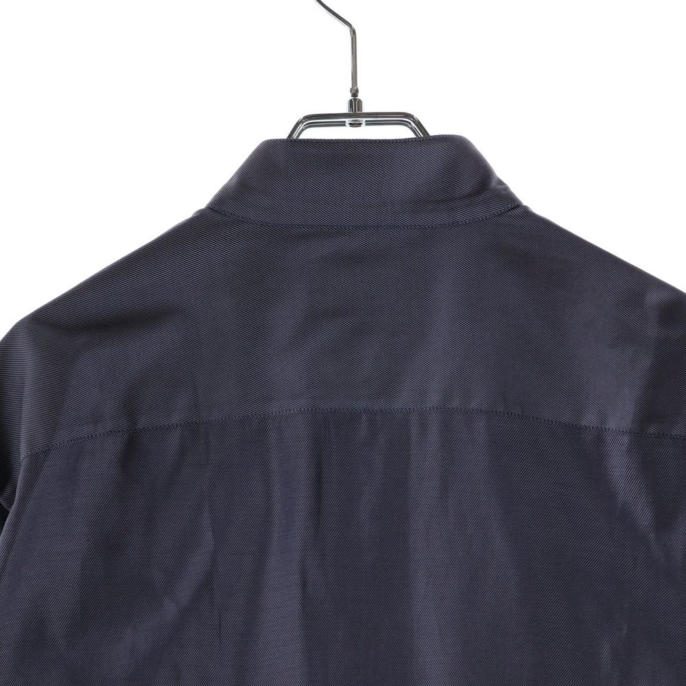 Hermes Half Zip Shirt Herringbone Purple Gray Cotton — view 4