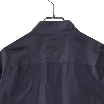 Hermes Half Zip Shirt Herringbone Purple Gray Cotton — view 4