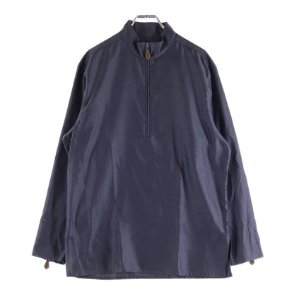 Hermes Half Zip Shirt Herringbone Purple Gray Cotton
