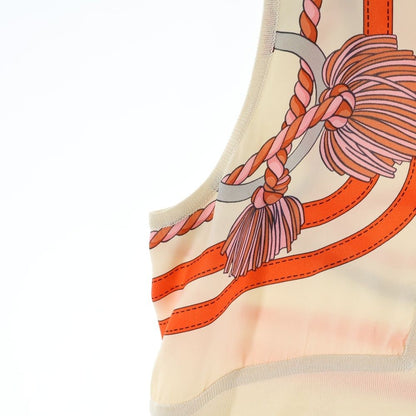Hermes Twill Rene Horse Tack Print Silk Scarf Cut Replacement Neck Sleeveless — view 5