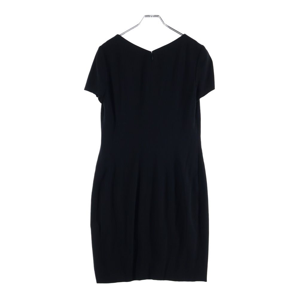 Chanel Coco Button Knee Length Dress Black Wool 42 — view 2