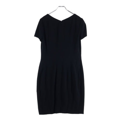 Chanel Coco Button Knee Length Dress Black Wool 42 — view 2