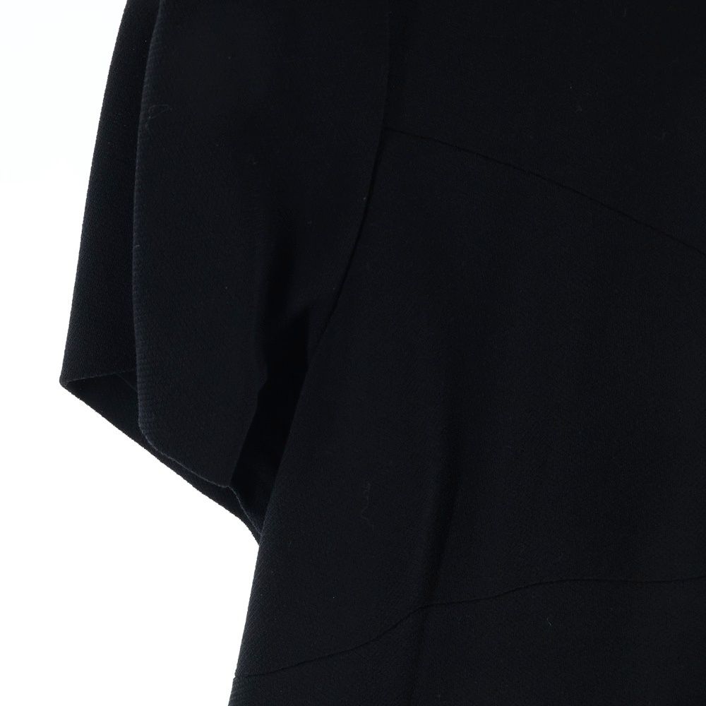 Chanel Coco Button Knee Length Dress Black Wool 42 — view 5