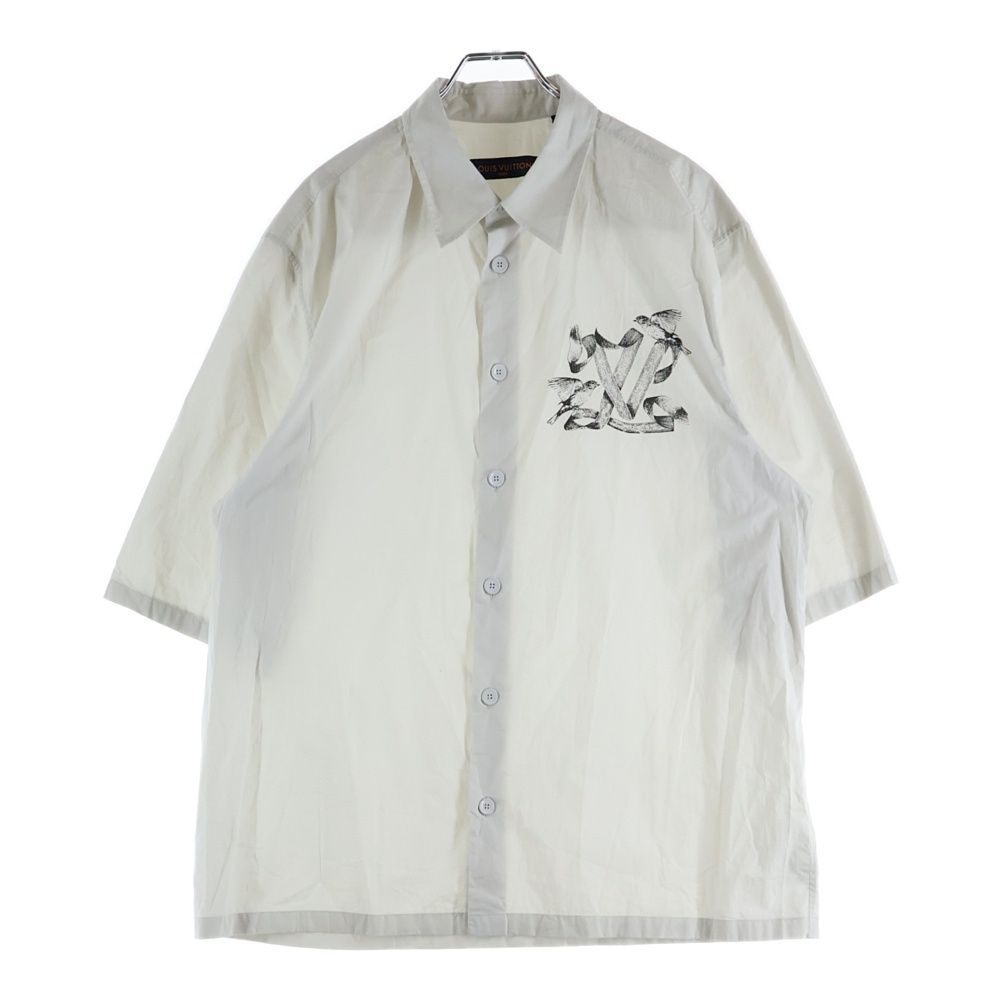 Louis Vuitton LV Bird Logo Print Short Sleeve Shirt Ivory Ave