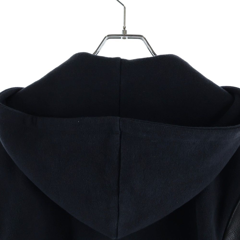 Chrome Hearts Not HD Zip Sleeve Leather Cut Replacement Cross Patch Zip Hoodie — view 4