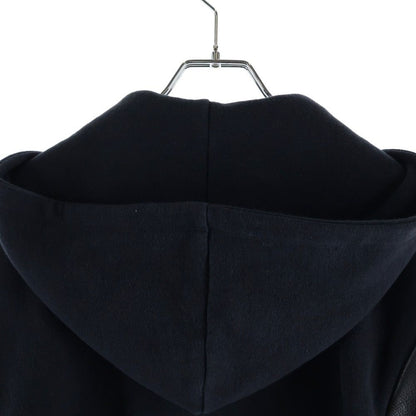 Chrome Hearts Not HD Zip Sleeve Leather Cut Replacement Cross Patch Zip Hoodie — view 4