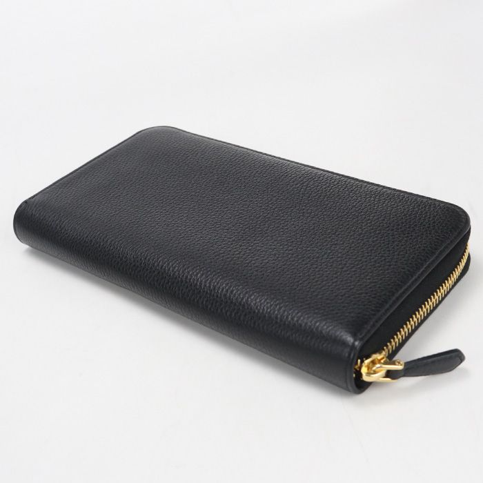 Prada Zip Around Vitello Gray Leather Wallet — view 2