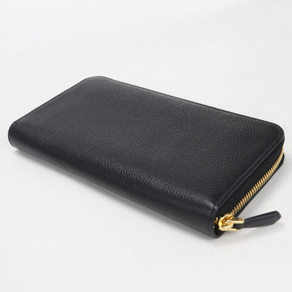 Prada Zip Around Vitello Gray Leather Wallet — view 2