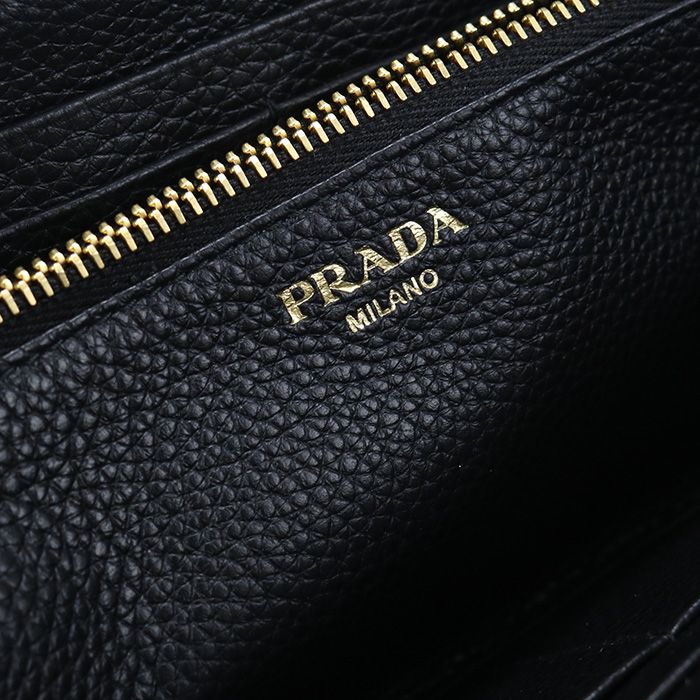 Prada Zip Around Vitello Gray Leather Wallet — view 5