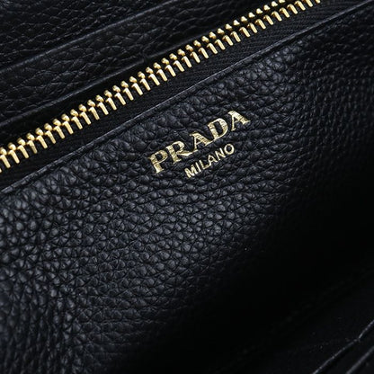 Prada Zip Around Vitello Gray Leather Wallet — view 5