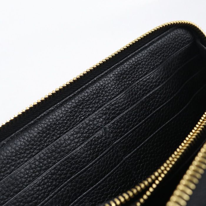 Prada Zip Around Vitello Gray Leather Wallet — view 6