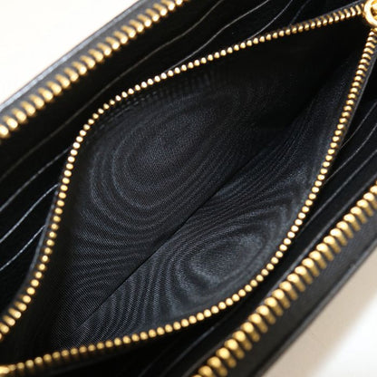 Prada Zip Around Vitello Gray Leather Wallet — view 4