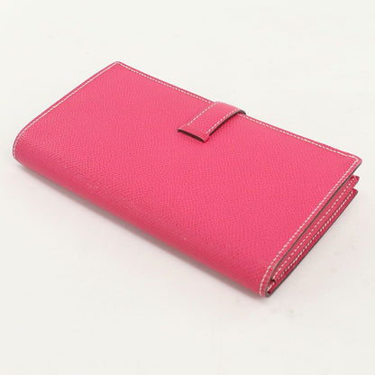 Hermes Bearn Souffle Wallet with Bifold Coin Purse Rose Tyrian — view 2