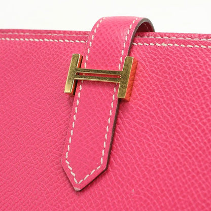 Hermes Bearn Souffle Wallet with Bifold Coin Purse Rose Tyrian — view 4