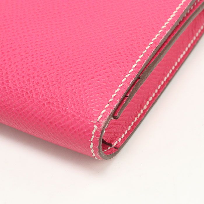 Hermes Bearn Souffle Wallet with Bifold Coin Purse Rose Tyrian — view 5