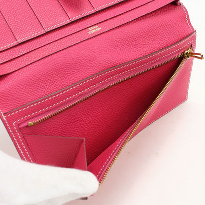 Hermes Bearn Souffle Wallet with Bifold Coin Purse Rose Tyrian — view 8