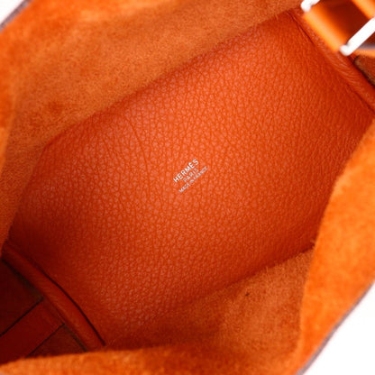Hermes Picotin PM Taurillon Clemence Orange Handbag — view 6