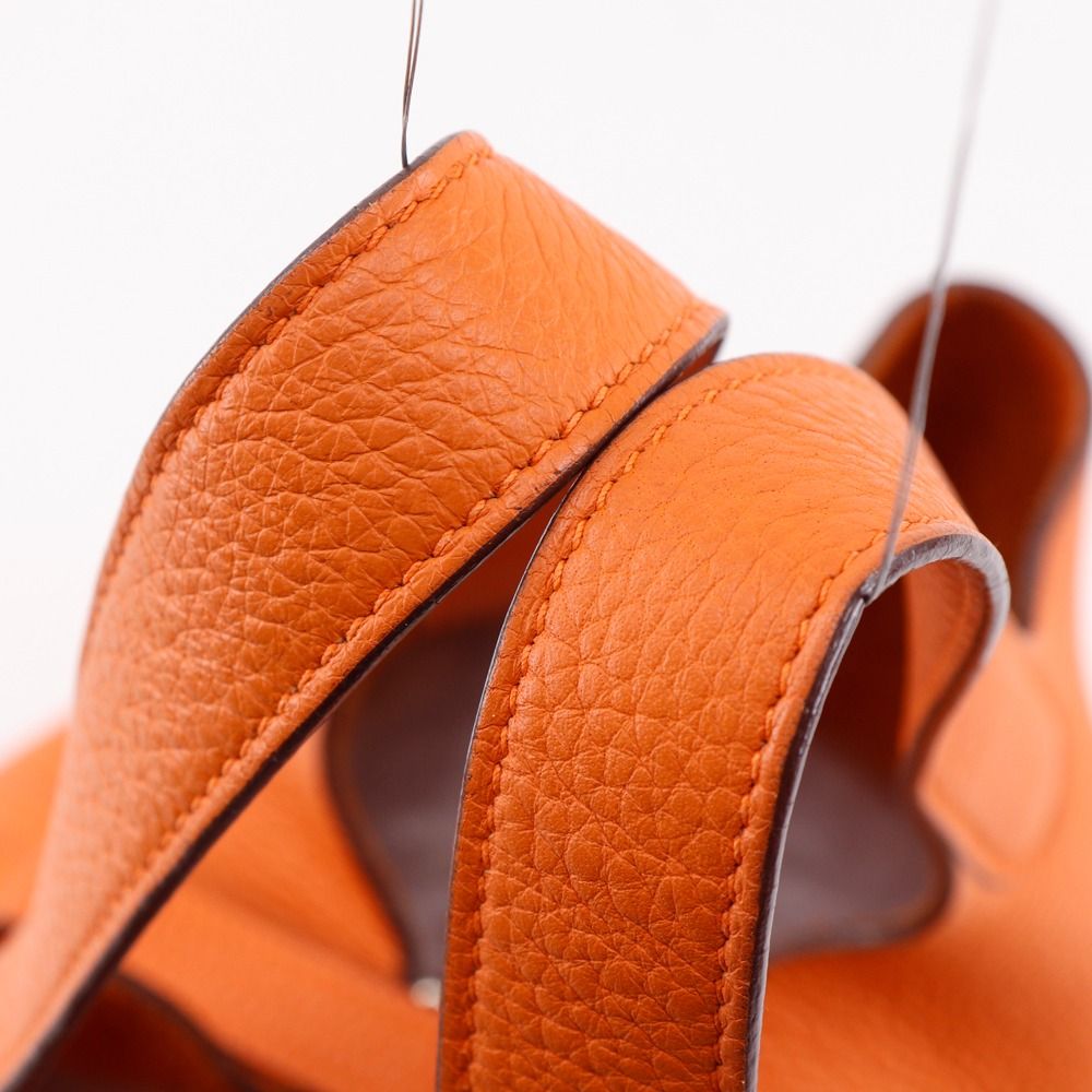 Hermes Picotin PM Taurillon Clemence Orange Handbag — view 5