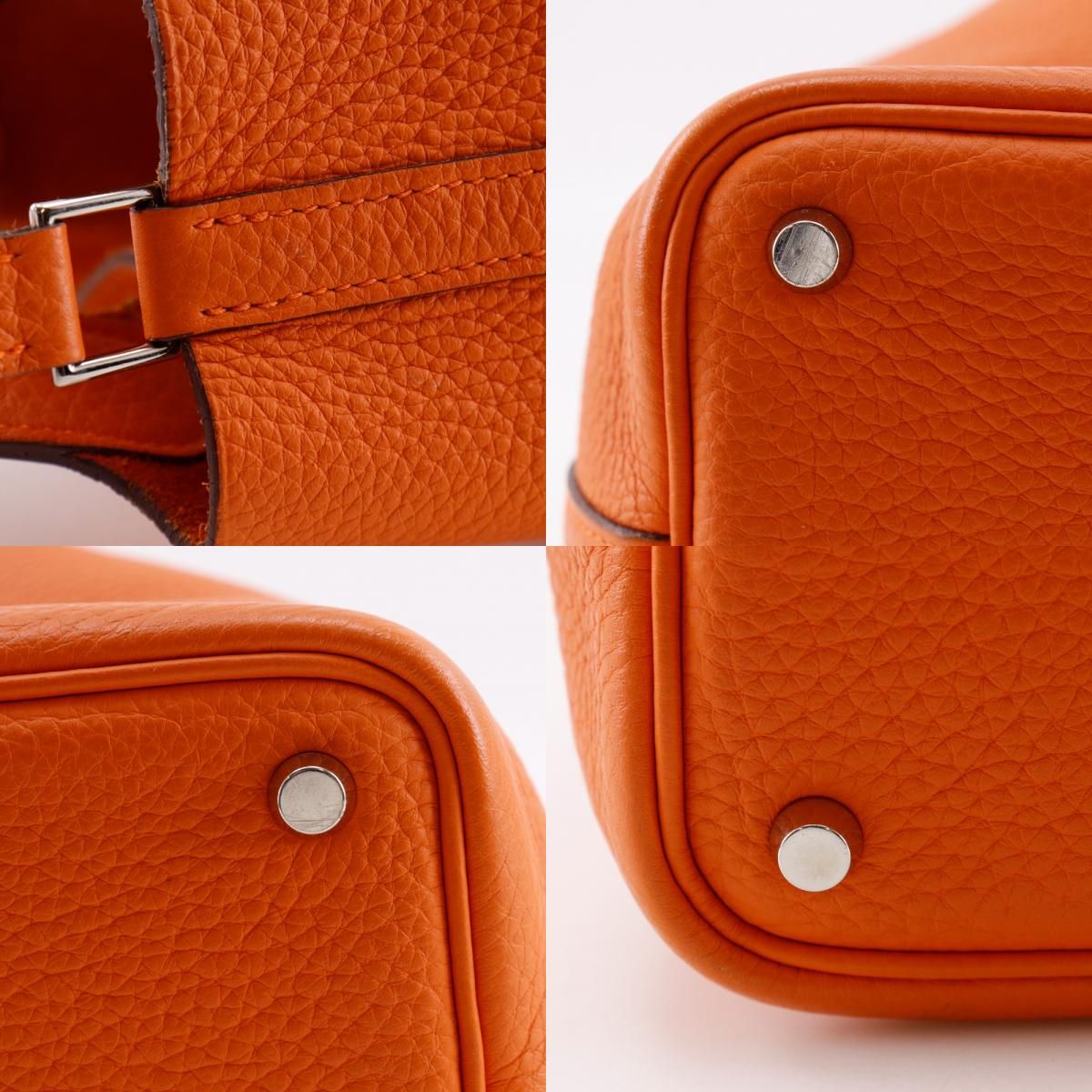Hermes Picotin PM Taurillon Clemence Orange Handbag — view 9