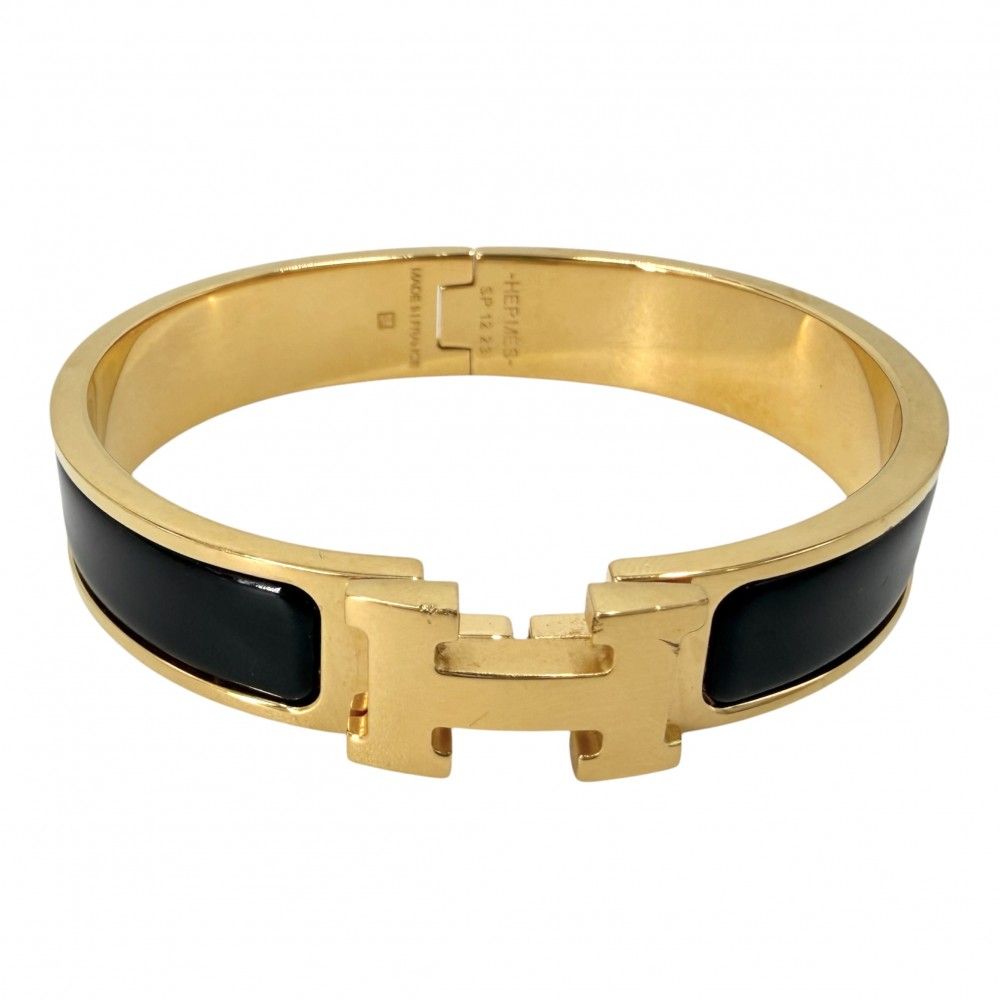 Hermes Bangle Click PM Bracelet Black Gold