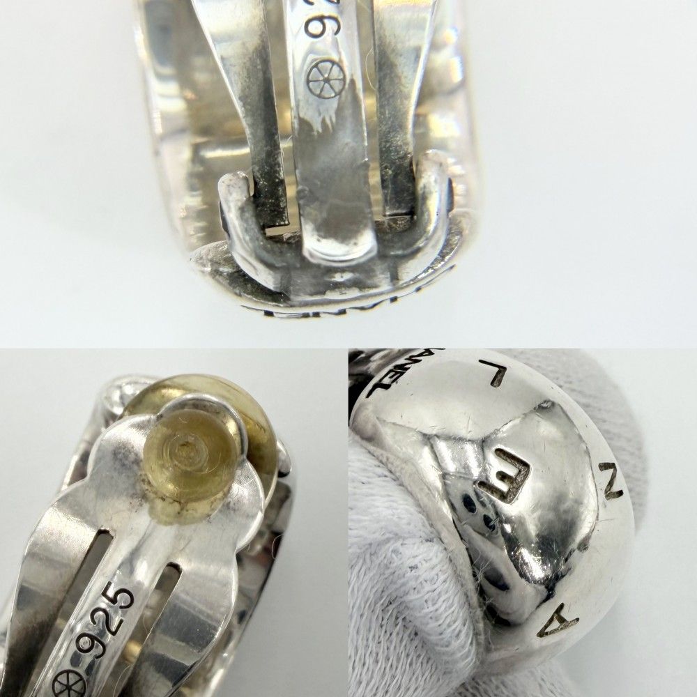 Chanel Earrings Logo Vintage 925 Sterling Silver — view 5