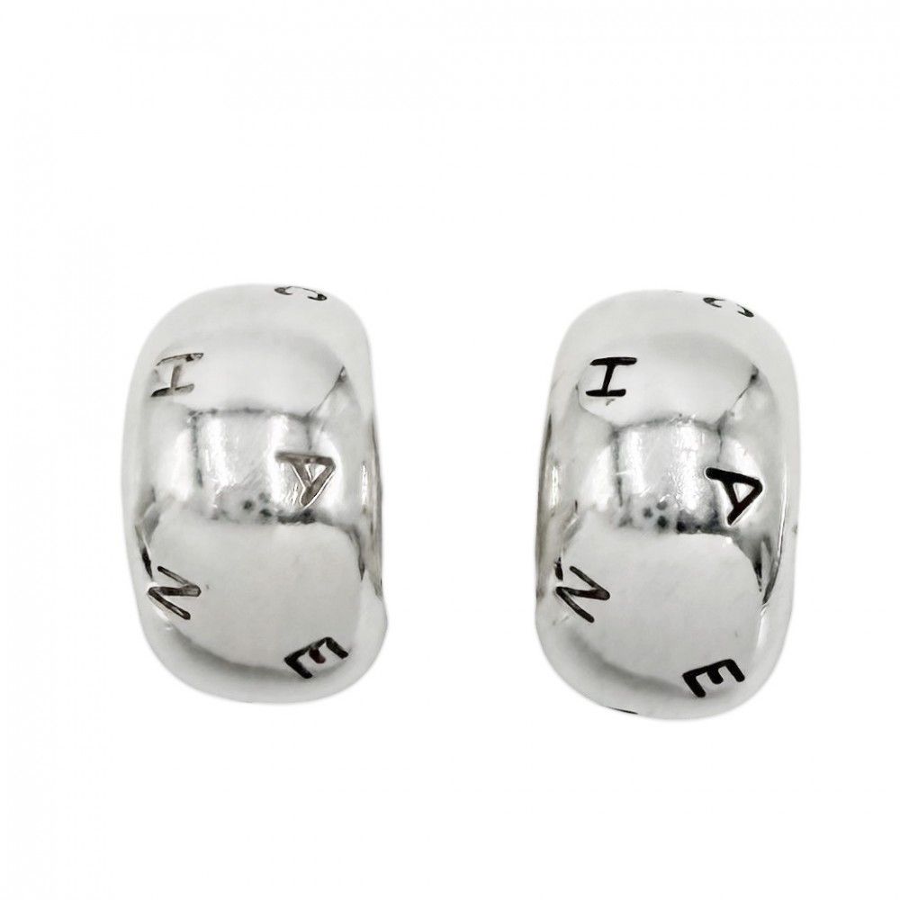 Chanel Earrings Logo Vintage 925 Sterling Silver