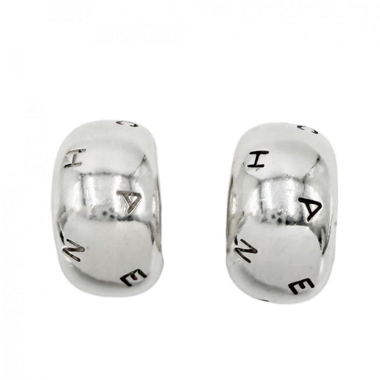 Chanel Earrings Logo Vintage 925 Sterling Silver